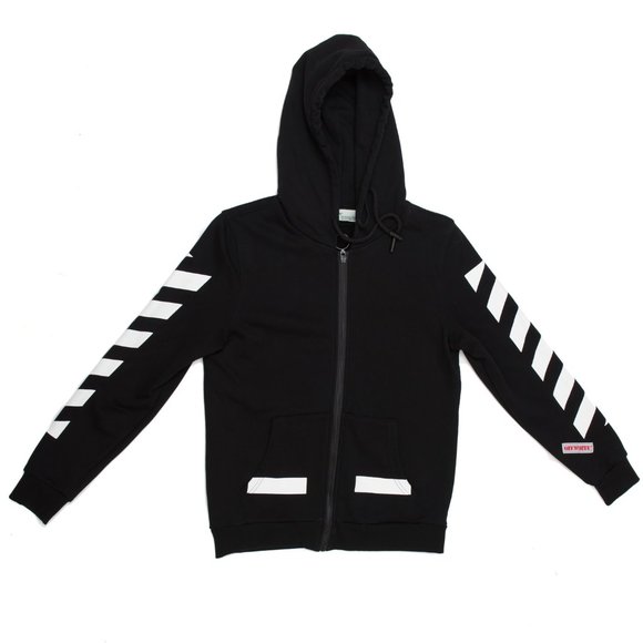 off white hoodie zip up